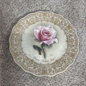 Princess Diana Radiant Rose Collector Plate with music box England